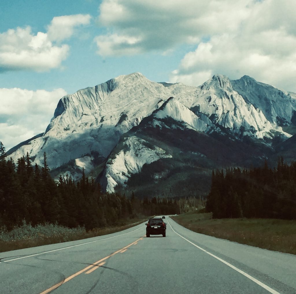 Trevor and I driving though the mountains